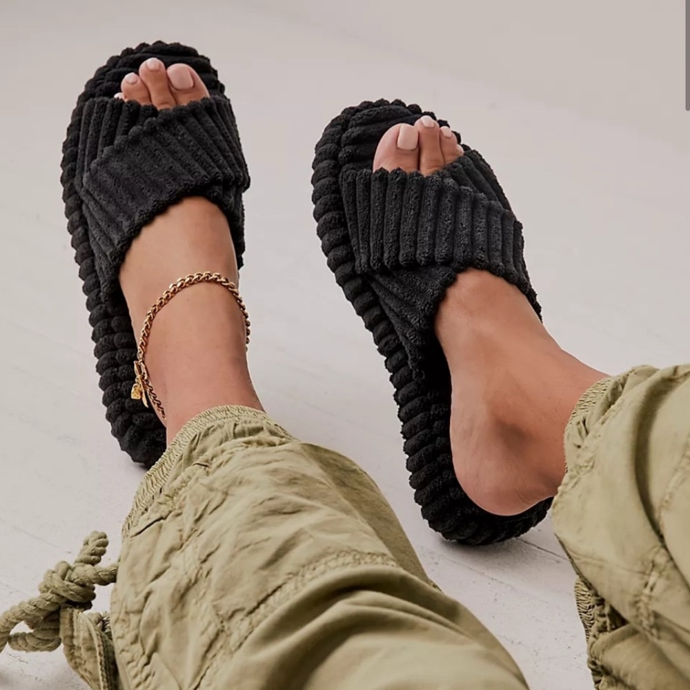 Free People French terry sandals slides